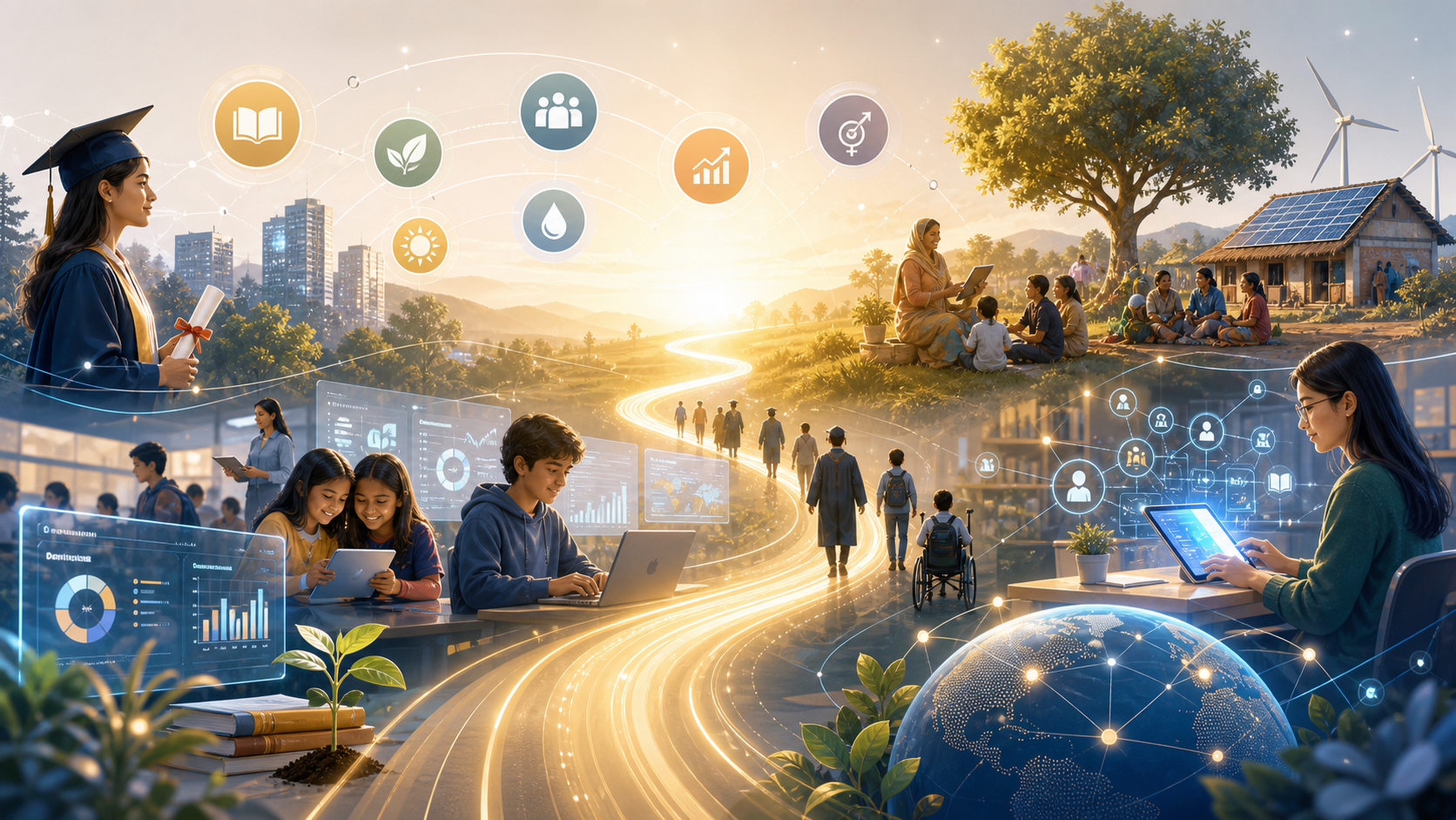 AI-generated sustainable development illustration