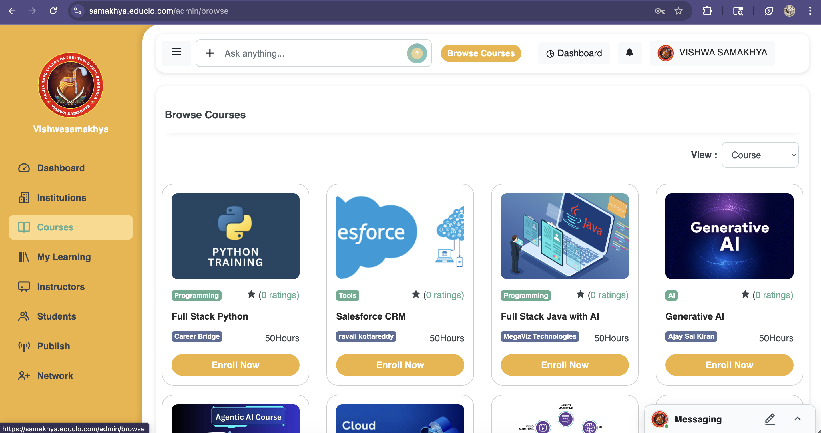 Browse courses screenshot